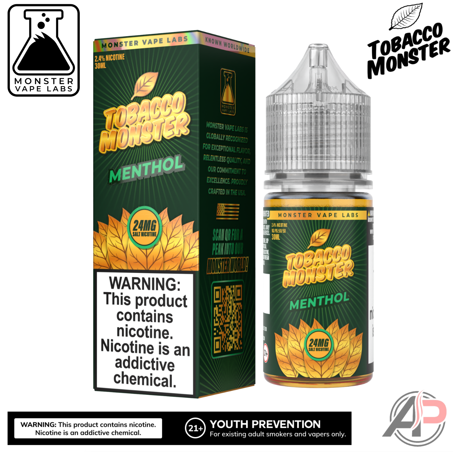 tobacco menthol vape Menthol Salt Nicotine By Tobacco Monster Vape Labs 30mL – Apvs