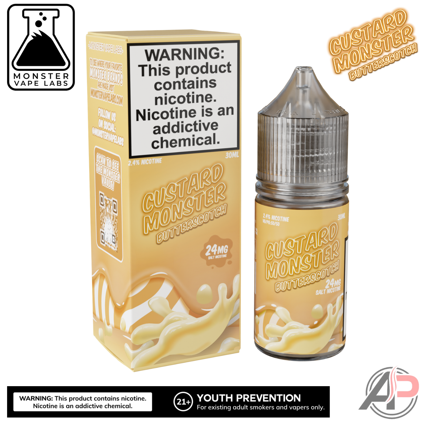 Butterscotch Salt Nicotine By Custard Monster Vape Labs 30mL