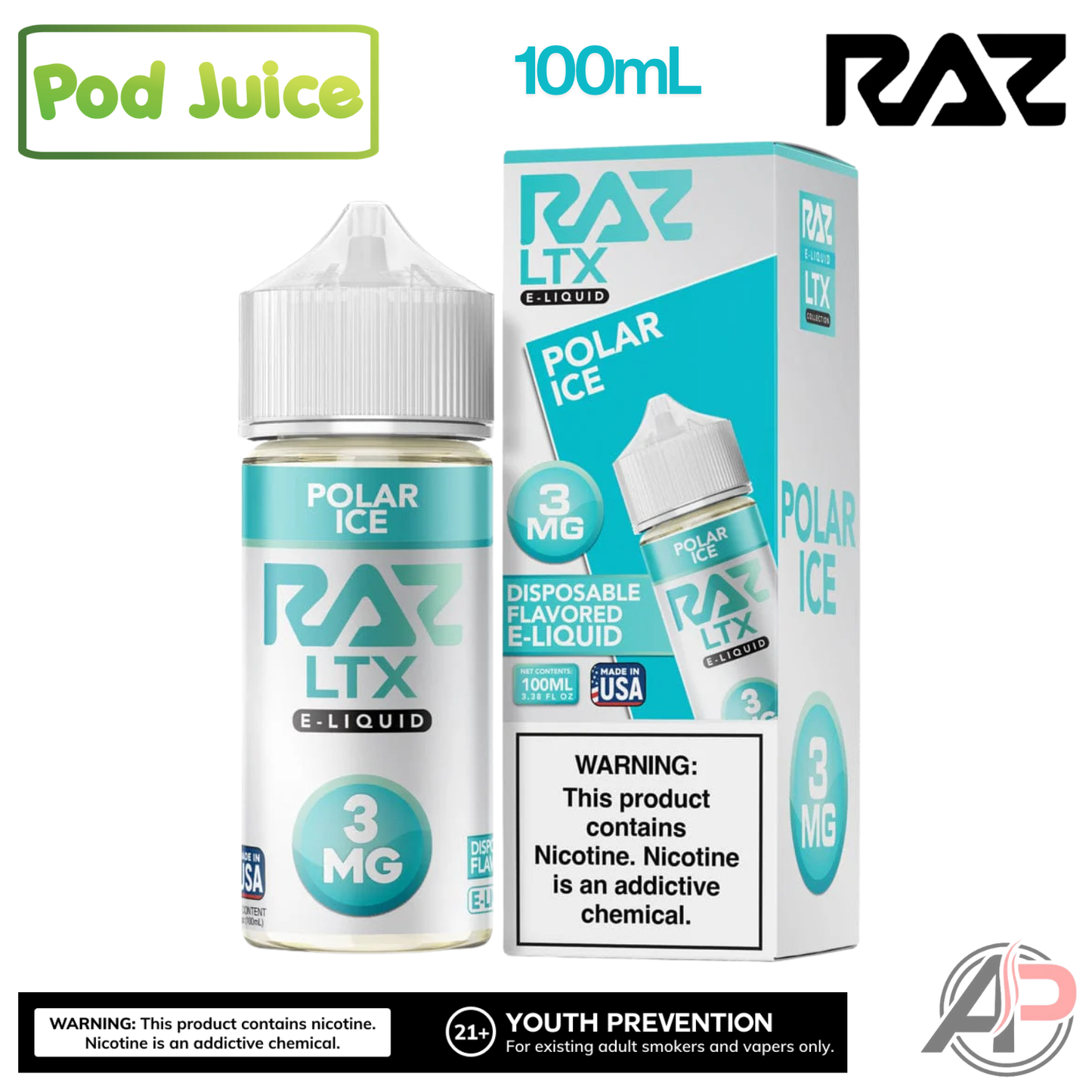 Pod Juice x Raz LTX Polar Ice E-Liquid 100mL