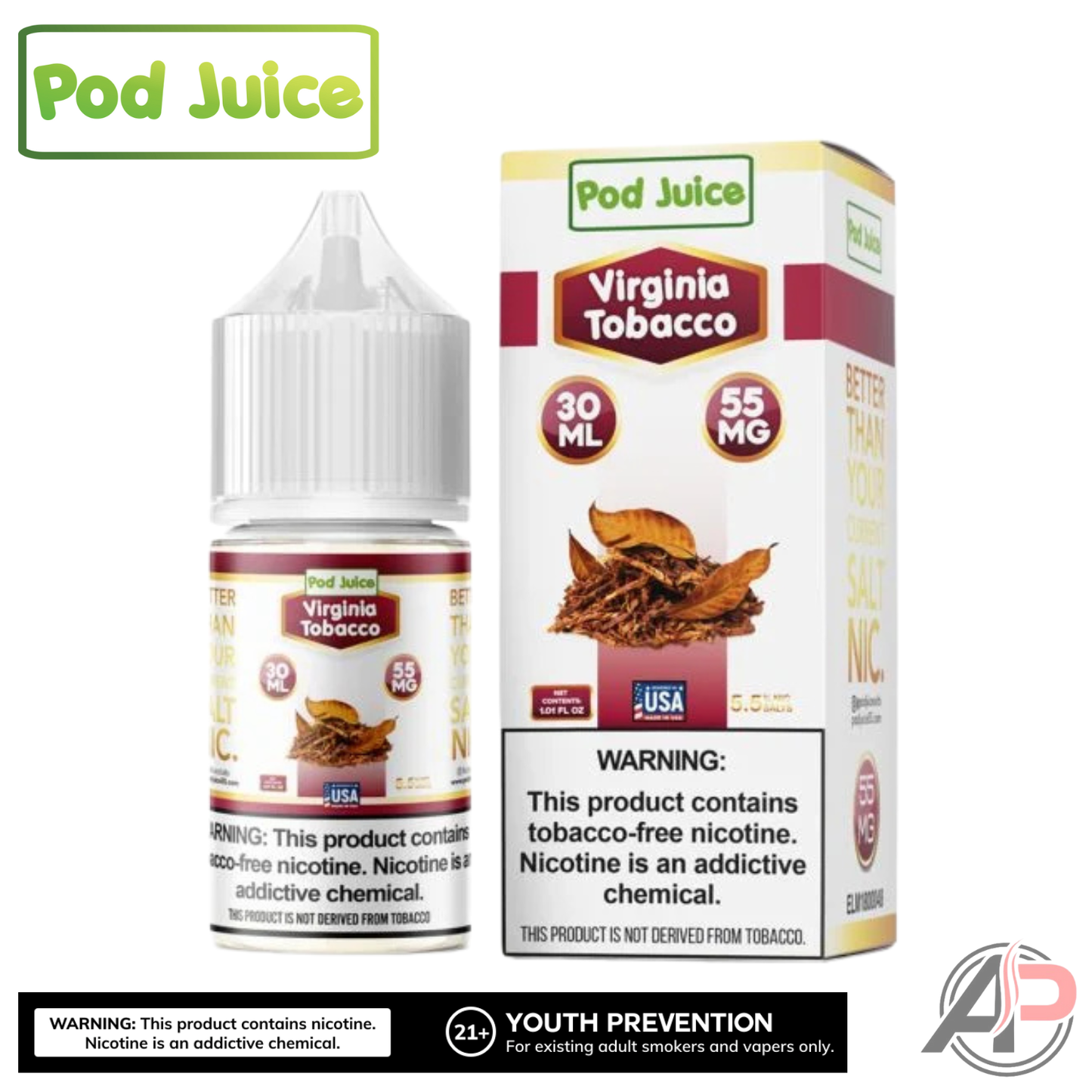 Pod Juice Virginia Tobacco Salt Nicotine 30mL