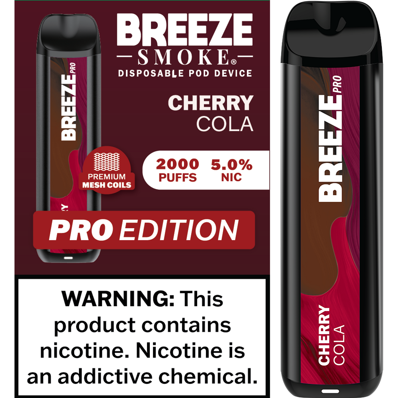 Breeze Smoke Pro Edition 2000 Puff Disposable Vape Device