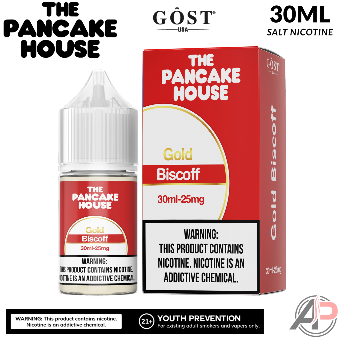 The Pancake House Gold Biscoff Gost Vapor Salt Nicotine 30mL