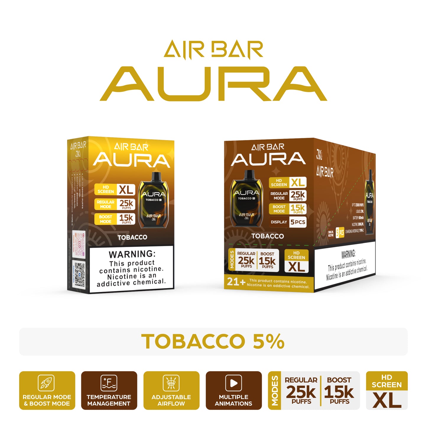 Air Bar Aura 25000 Puffs Disposable Vape Device
