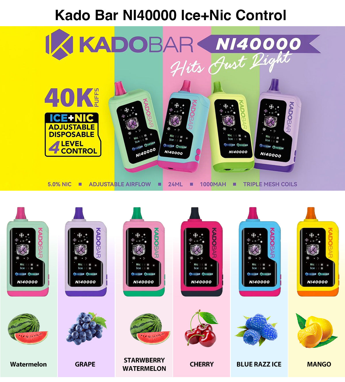 Kado Bar NI40000 Puffs Disposable Vape Device