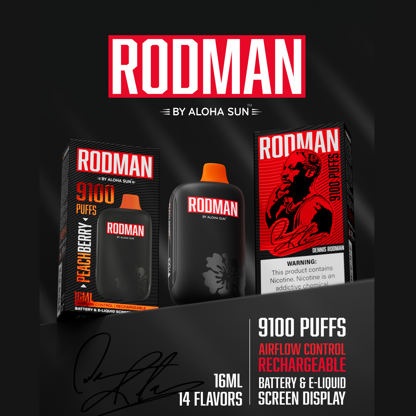 Aloha Sun Rodman 9100 Puffs Disposable Vape Device