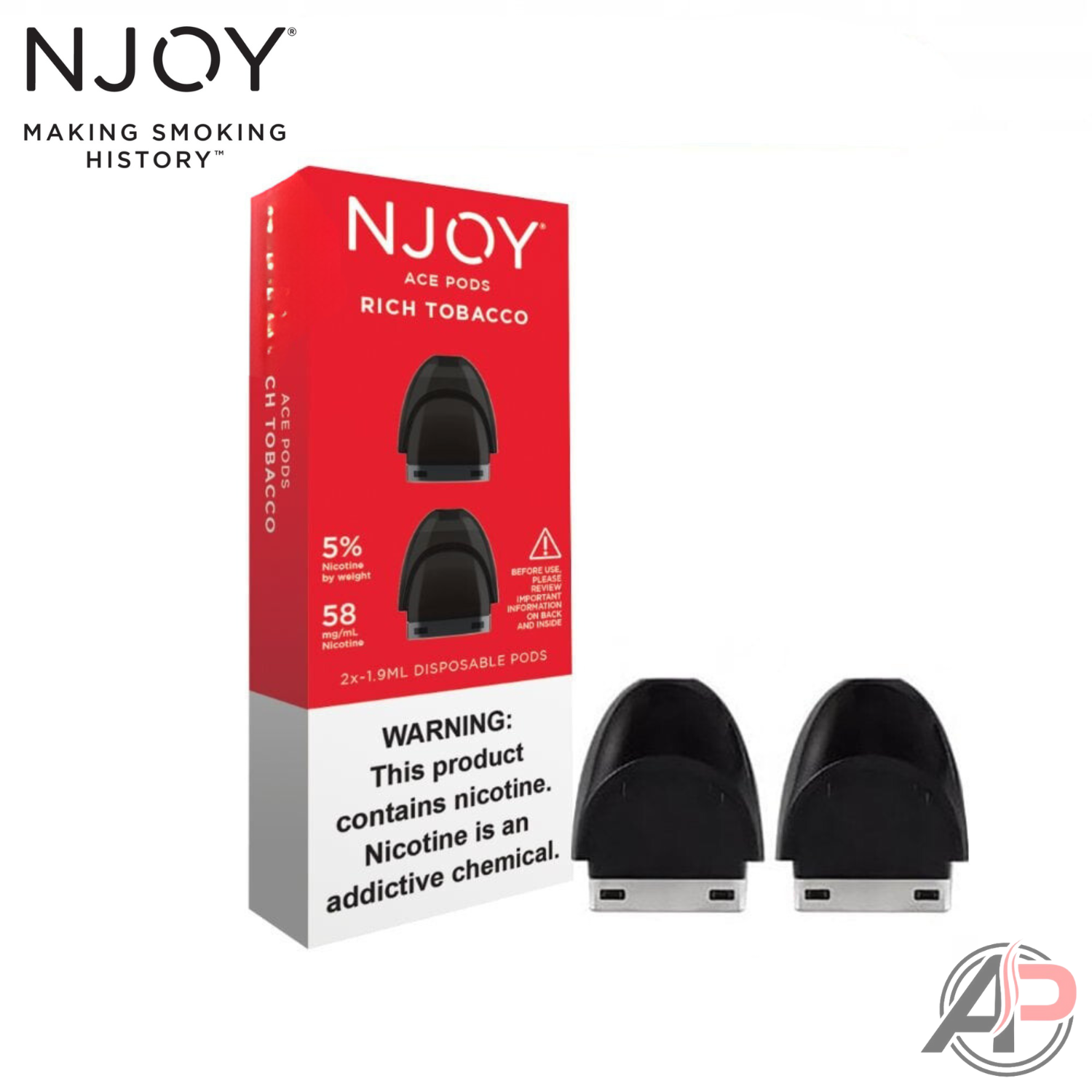 Njoy Ace Pods Rich Tobacco 2 Pack 5% Nicotine Apvs Njoy Ace Pods Rich Tobacco 2 Pack 5% Nicotine Apvs