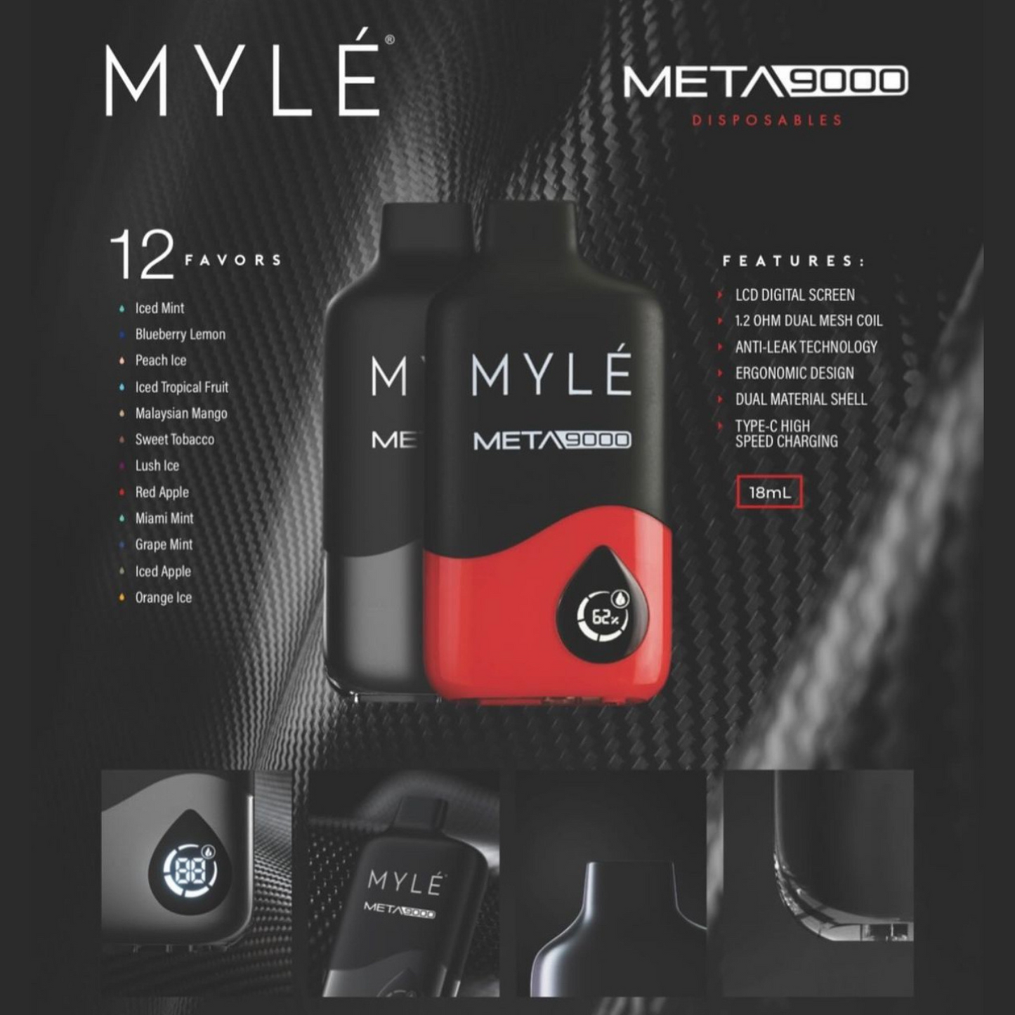 Myle Meta 9000 Puff Disposable Vape Device