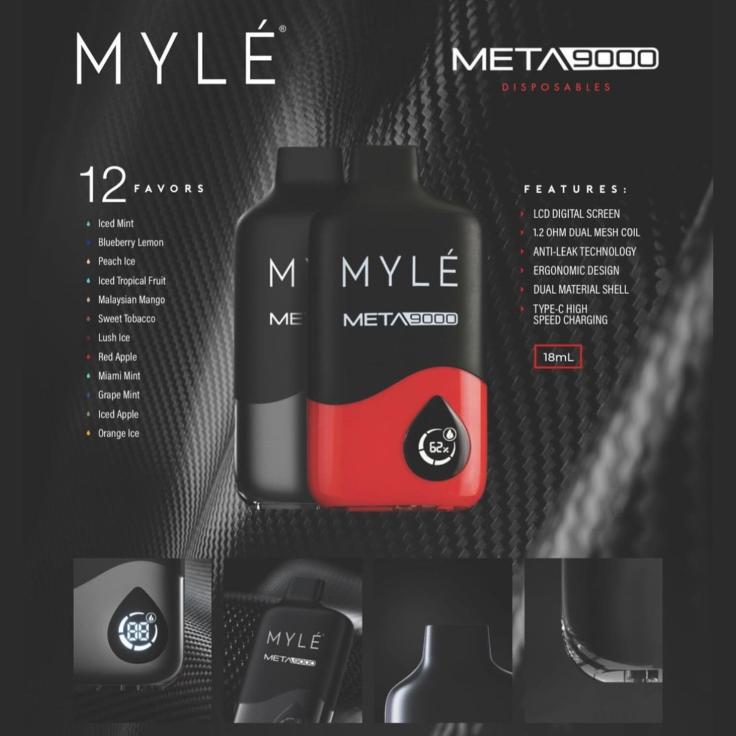 Myle Meta 9000 Puff Disposable Vape Device