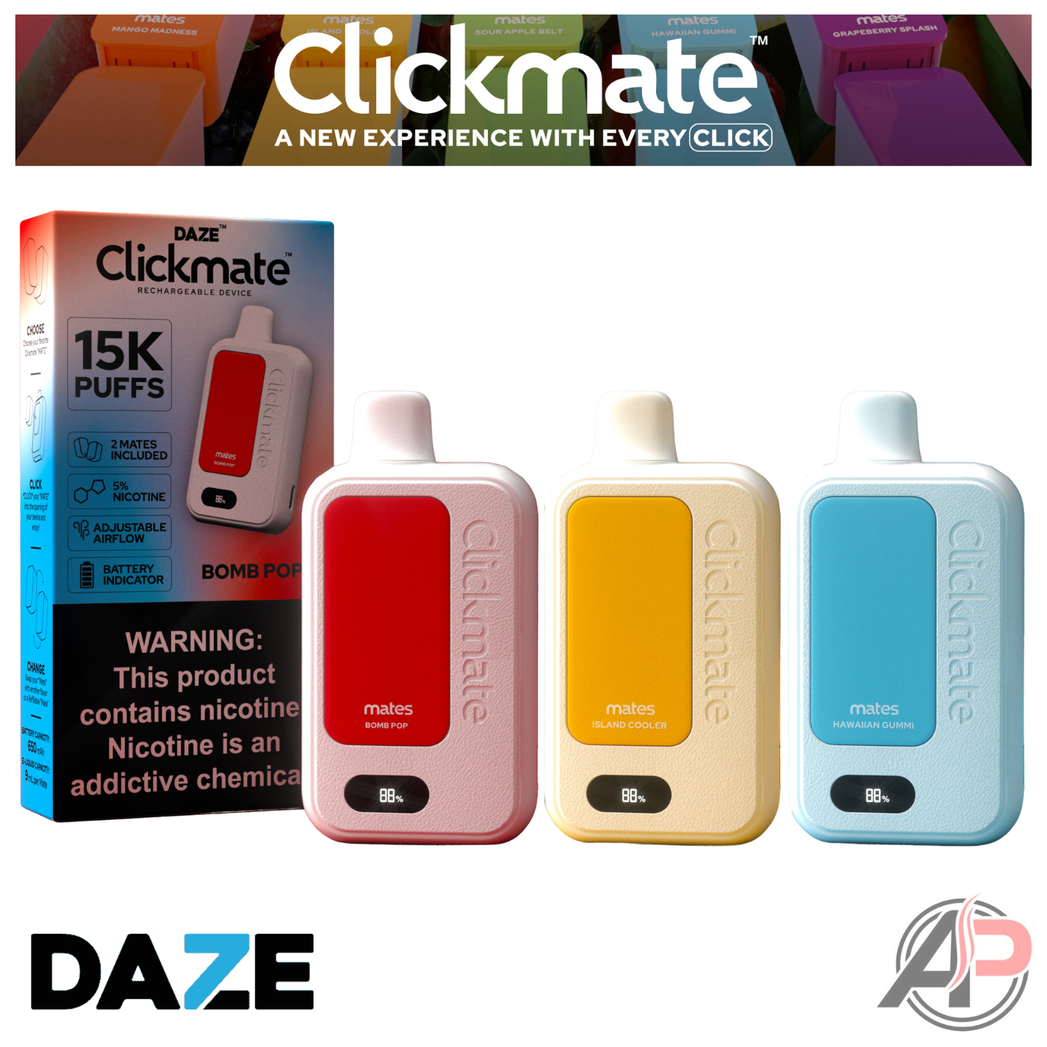 7 Daze Clickmate 15000 Puffs Starter Kit Order Online Apvs 7 Daze Clickmate 15000 Puffs Starter Kit Order Online Apvs