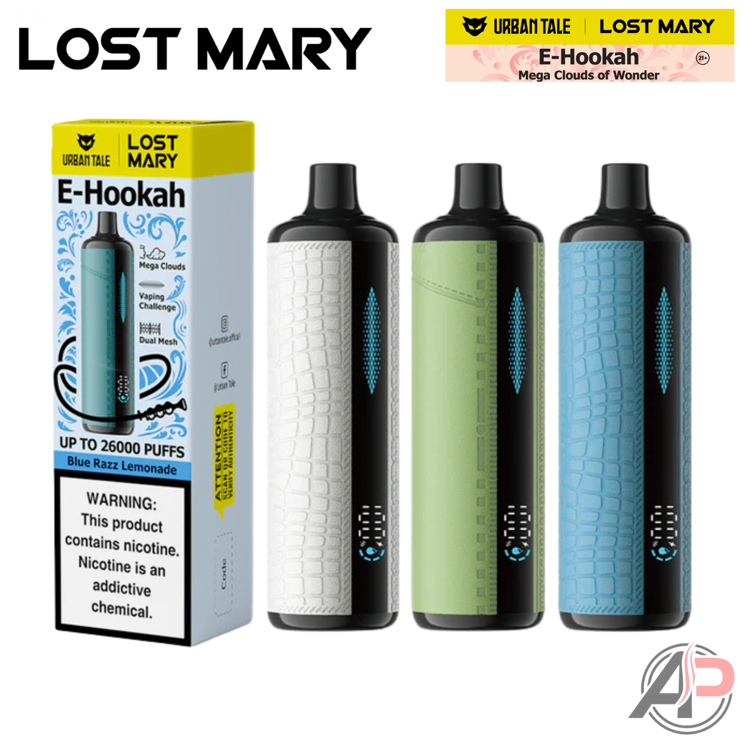 Lost Mary Urban Tale E-Hookah 26000 Puffs Disposable Vape Apvs Lost Mary Urban Tale E-Hookah 26000 Puffs Disposable Vape Apvs