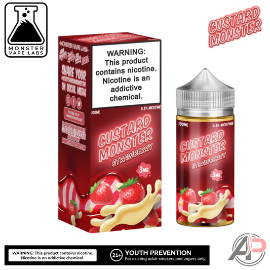 Strawberry E-Liquid By Custard Monster Vape Labs 100mL