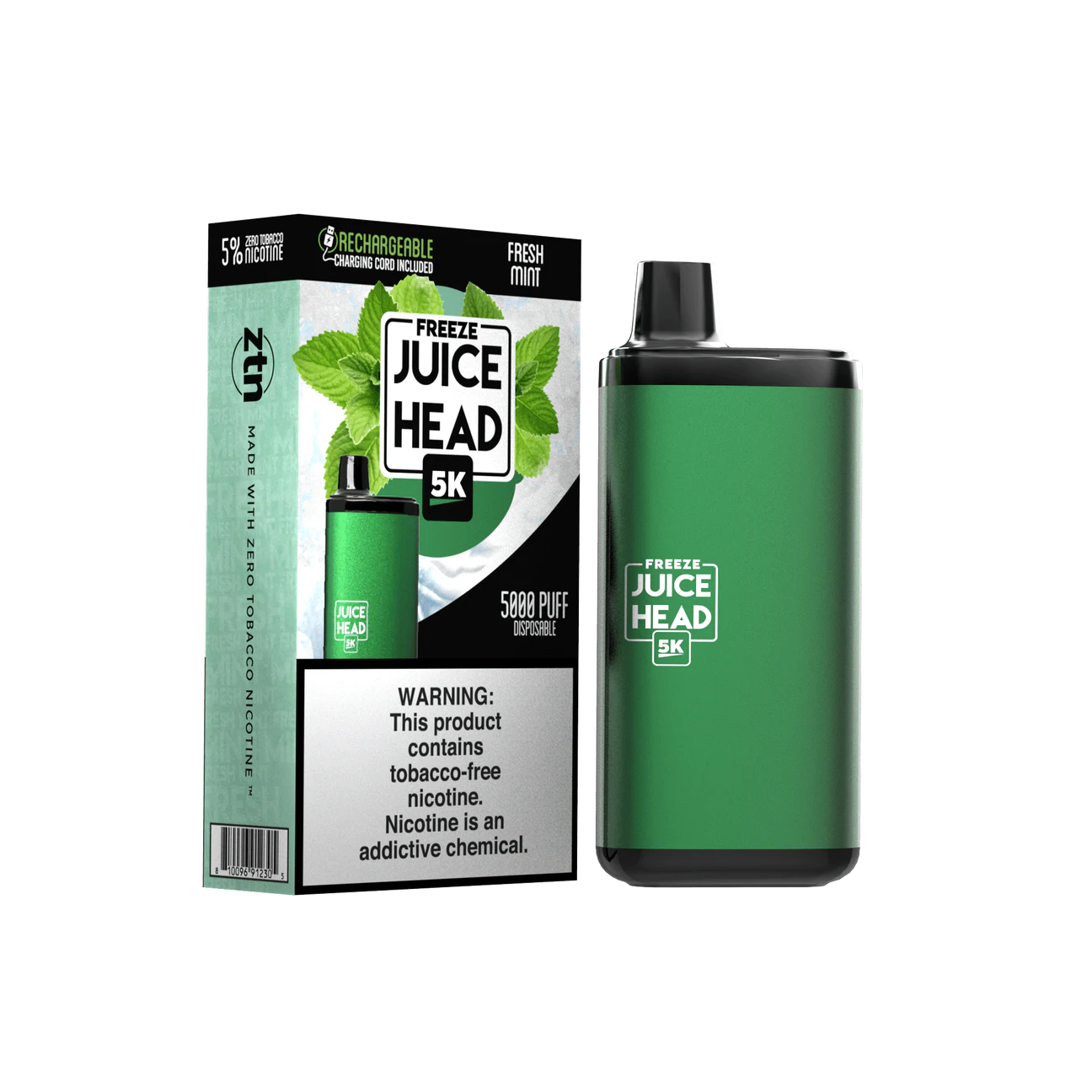 Juice Head 5000 Puffs Disposable Vape Device Fresh Mint FREEZE