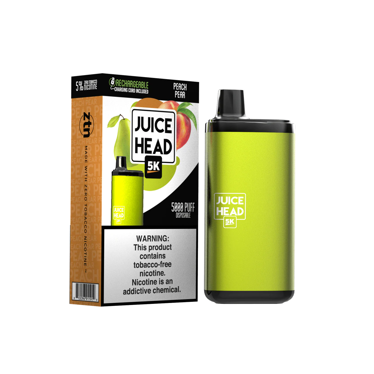 Juice Head 5000 Puffs Disposable Vape Device Peach Pear