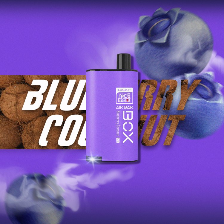 Air Bar Box & NKD 100 Max 3000 Puffs Disposable Vape Blueberry Coconut