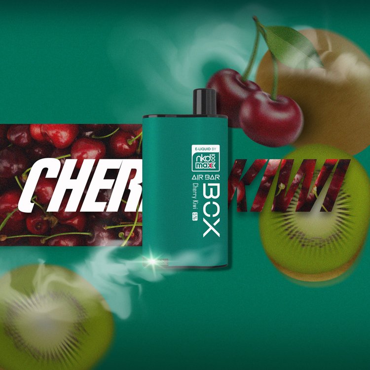 Air Bar Box & NKD 100 Max 3000 Puffs Disposable Vape Cherry Kiwi