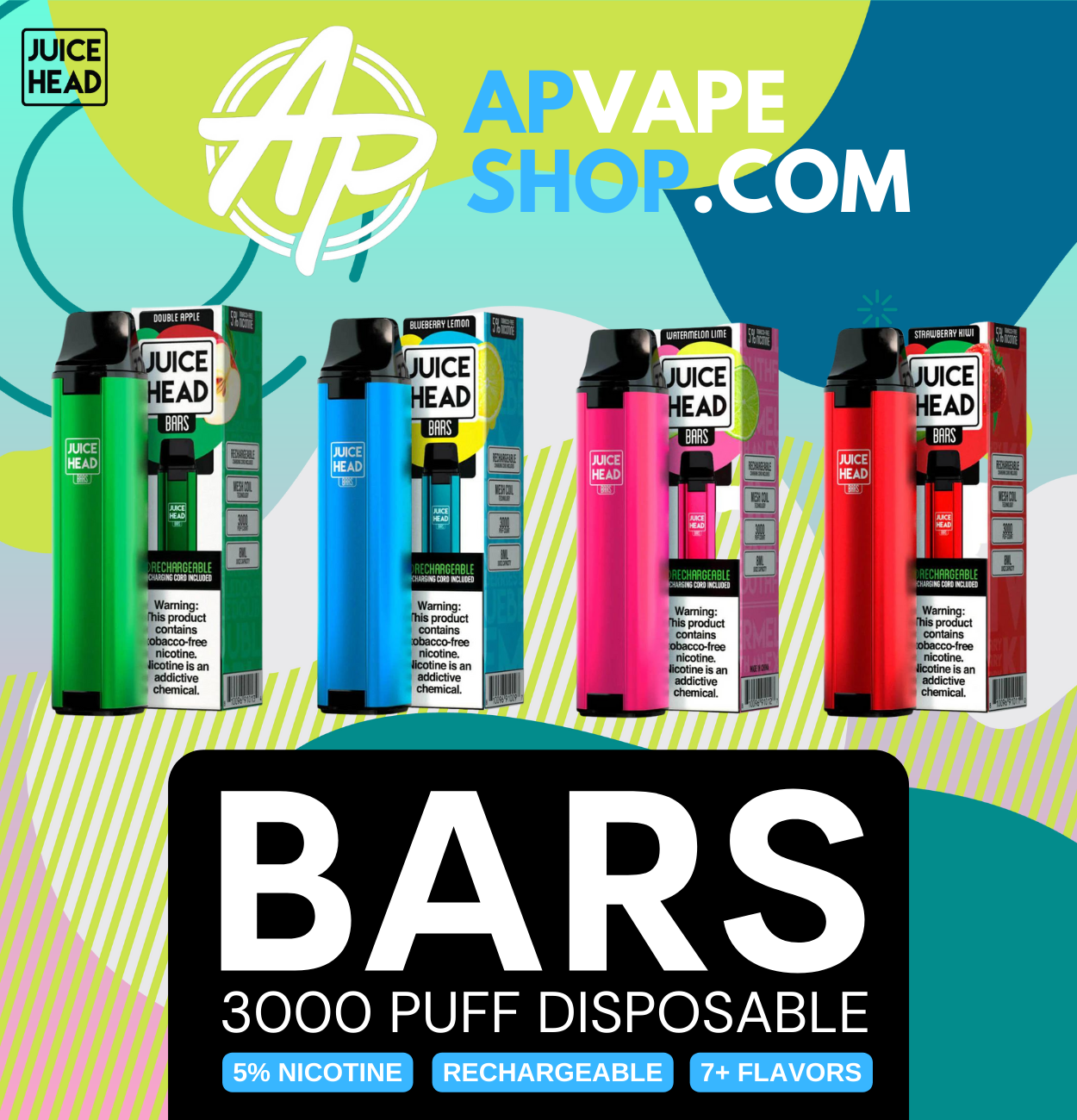Juice Head Bars 3000 Puffs Disposable Vape
