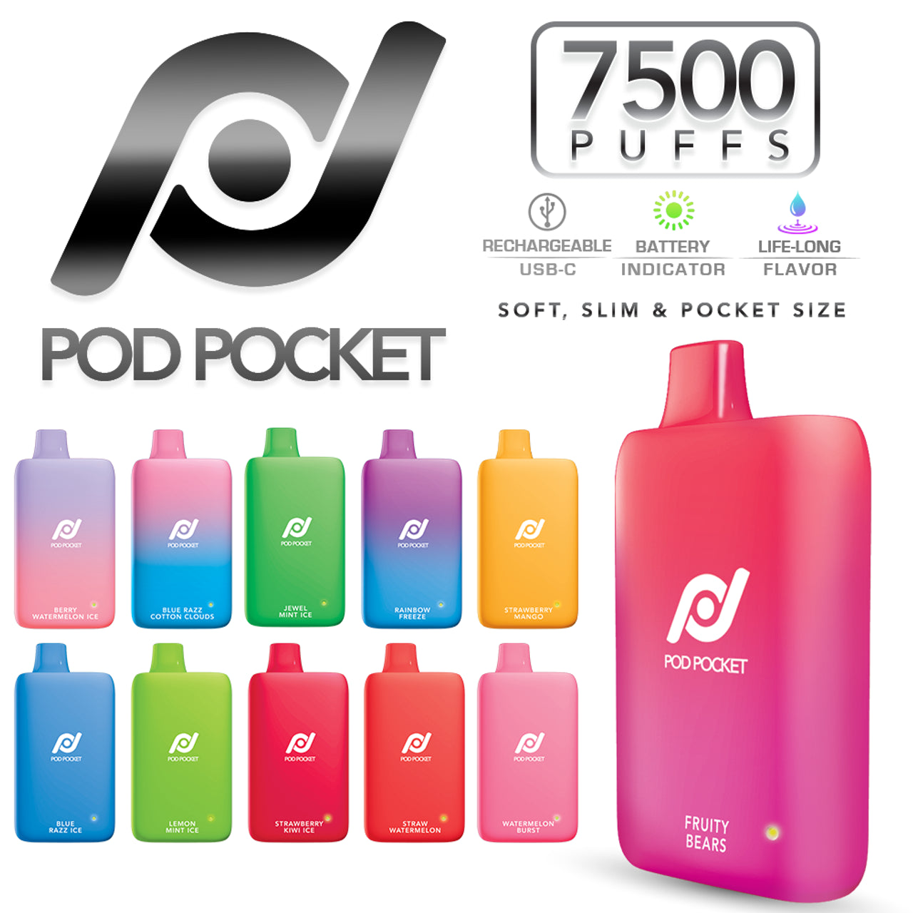 Pod Juice Pod Pocket 7500 Puffs Disposable Vape Device