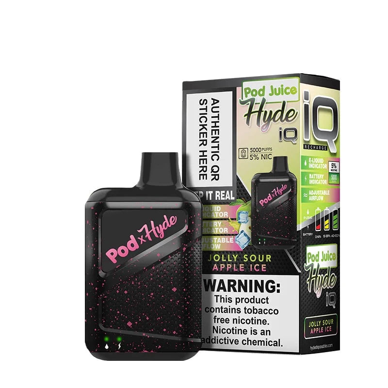 Pod Juice Hyde IQ 5000 Puffs Disposable Vape Device Jolly Sour Apple Ice