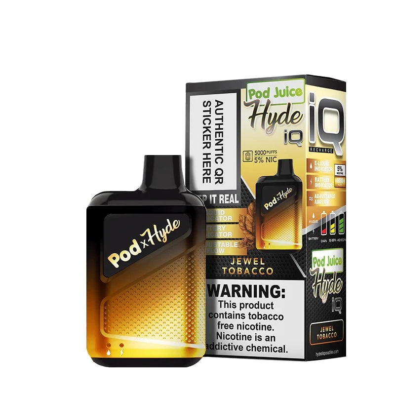Pod Juice Hyde IQ 5000 Puffs Disposable Vape Device Jewel Tobacco