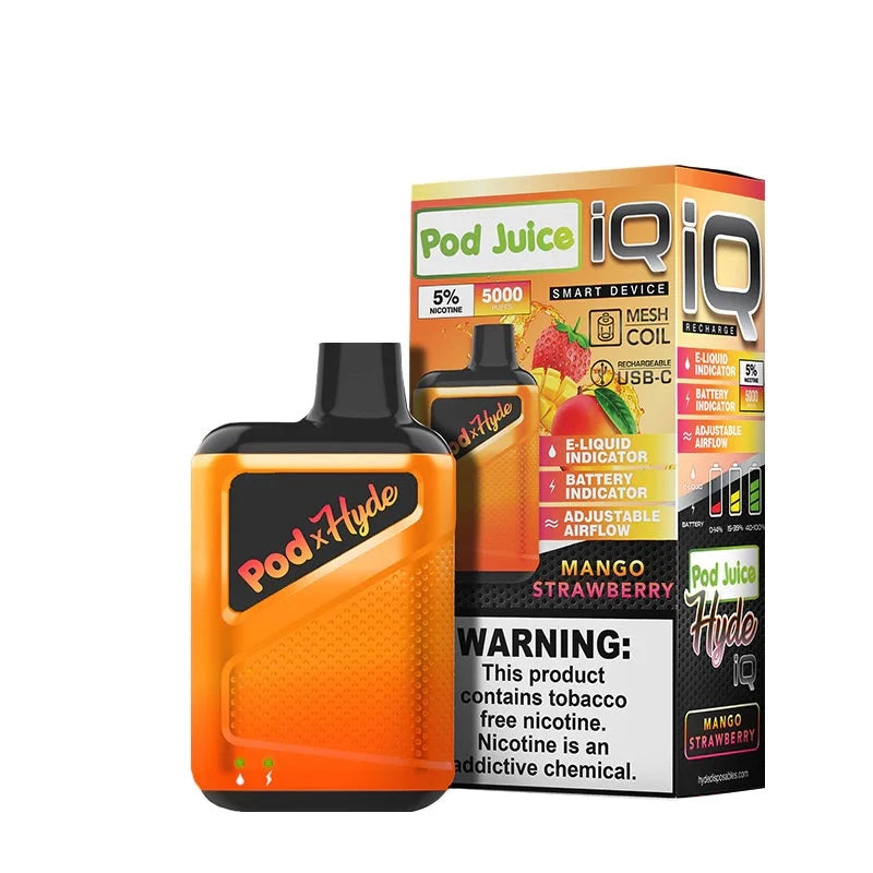 Pod Juice Hyde IQ 5000 Puffs Disposable Vape Device Mango Strawberry