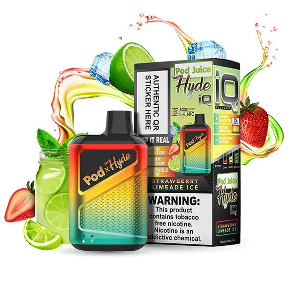 Pod Juice Hyde IQ 5000 Puffs Disposable Vape Device Strawberry Limeade Ice