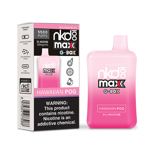 Naked 100 Max G-Box 5500 Puffs Disposable Vape Hawaiian Pog