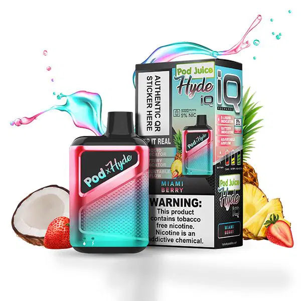 Pod Juice Hyde IQ 5000 Puffs Disposable Vape Device Miami Berry