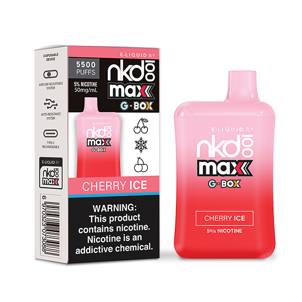 Naked 100 Max G-Box 5500 Puffs Disposable Vape Cherry Ice