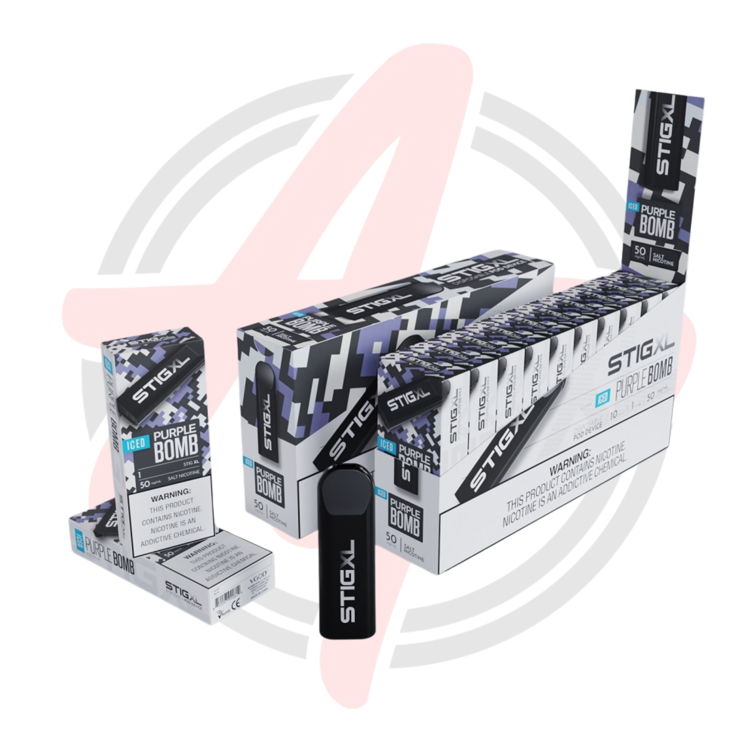 Vgod Stig XL 700 Puff Disposable Vape Device Iced Purple Bomb