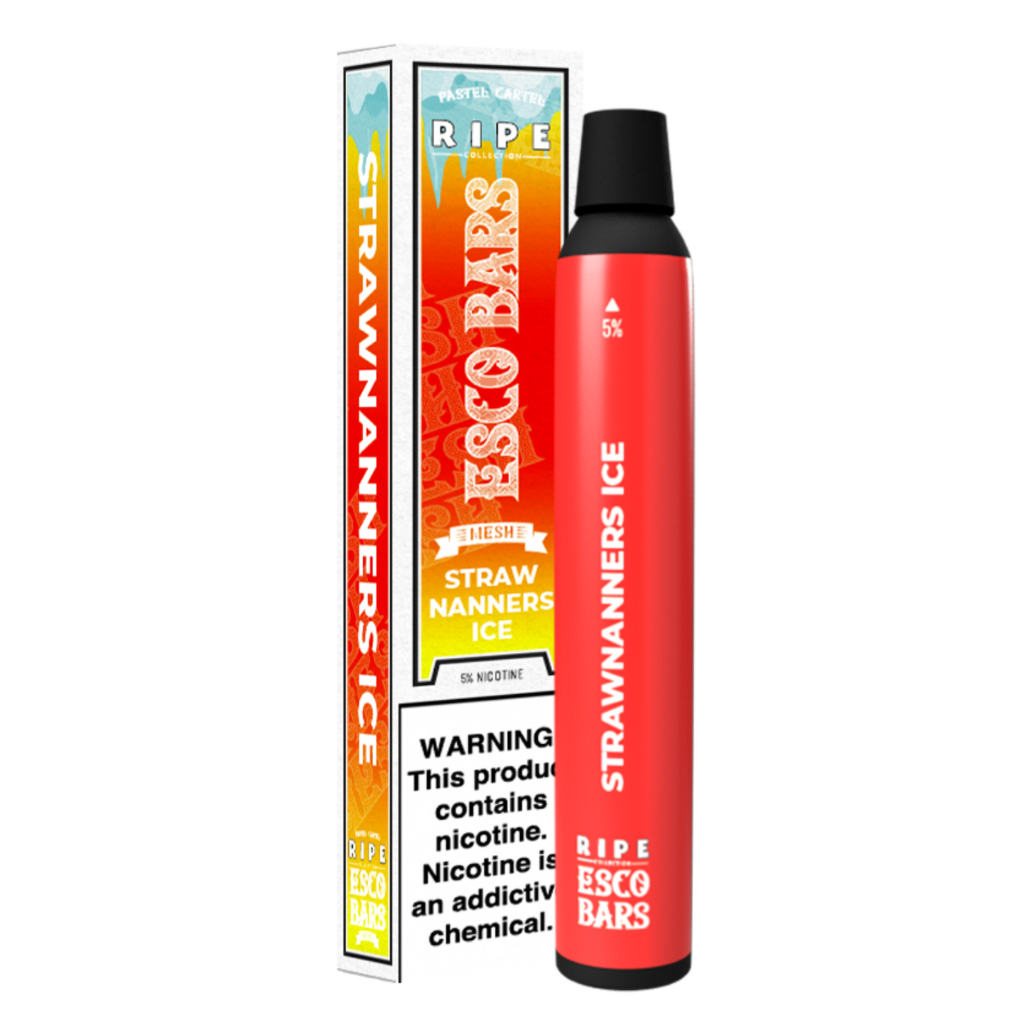 Esco Bars Ripe 2500 Puffs Disposable Vape Device Strawnanners Ice