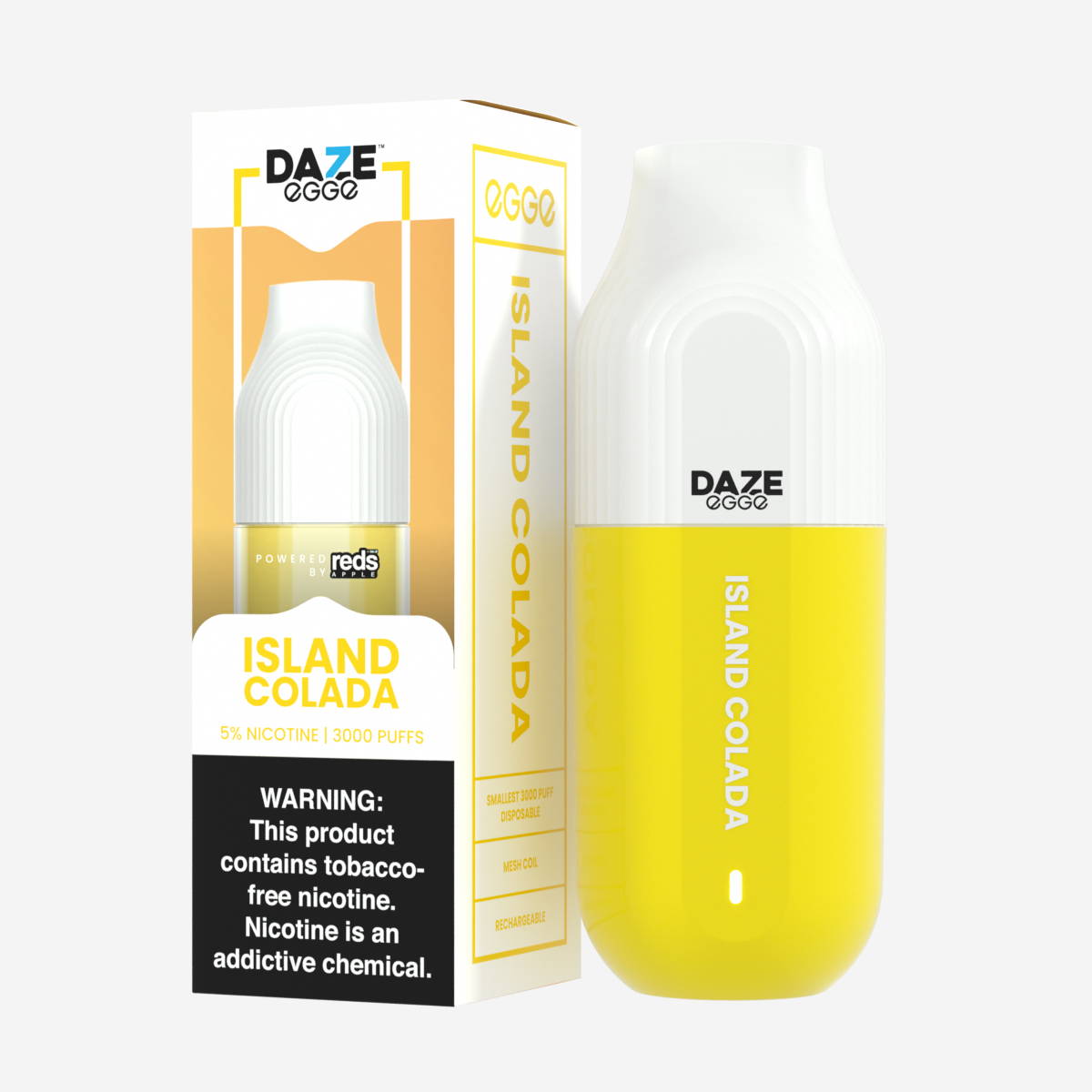 7 Daze Egge 3000 Puffs Disposable Vape Device Island Colada