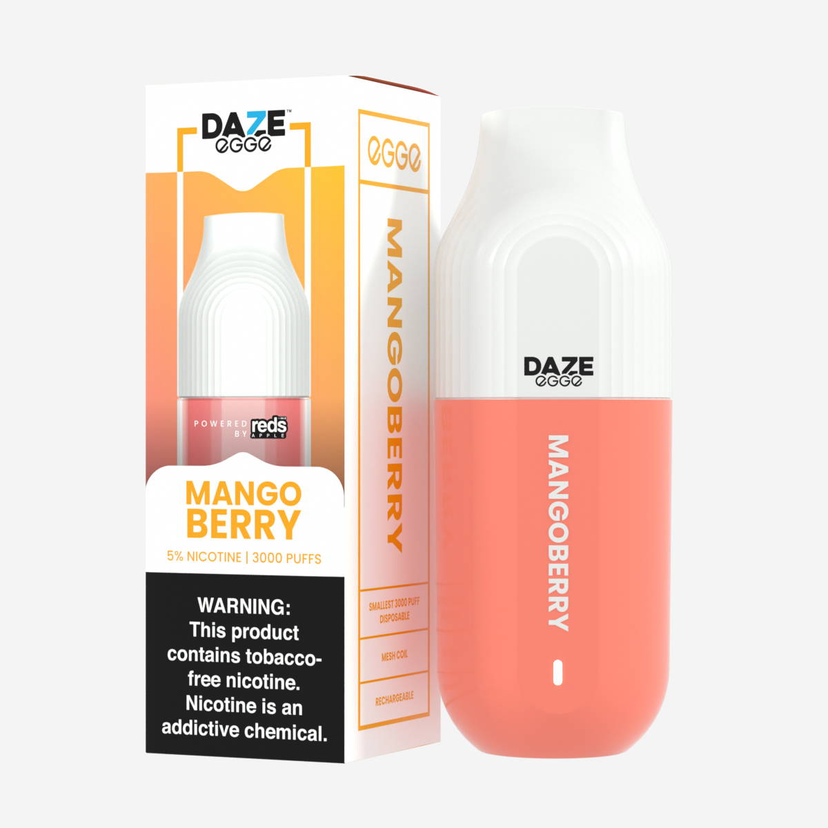 7 Daze Egge 3000 Puffs Disposable Vape Device Mango Berry