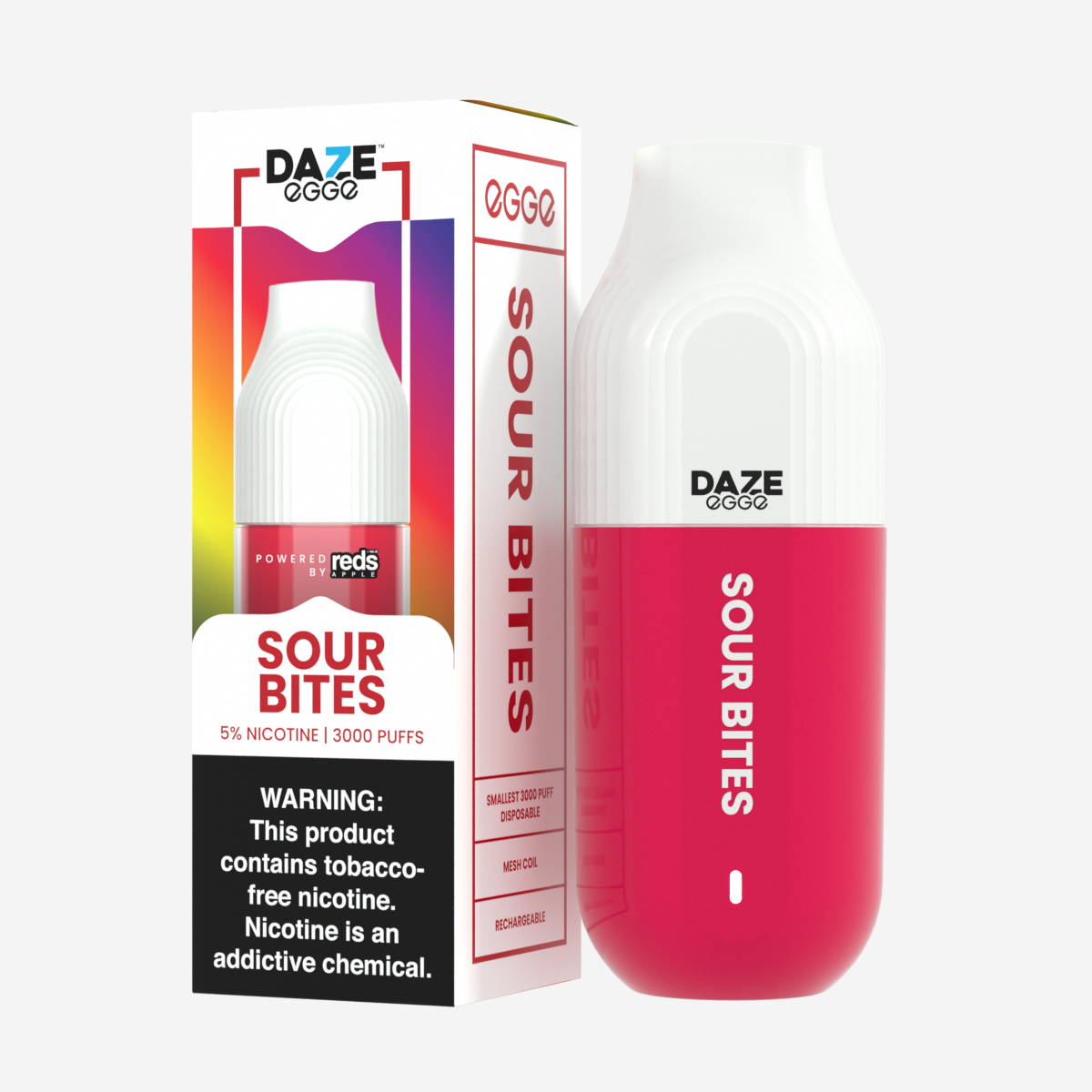 7 Daze Egge 3000 Puffs Disposable Vape Device Sour Bites