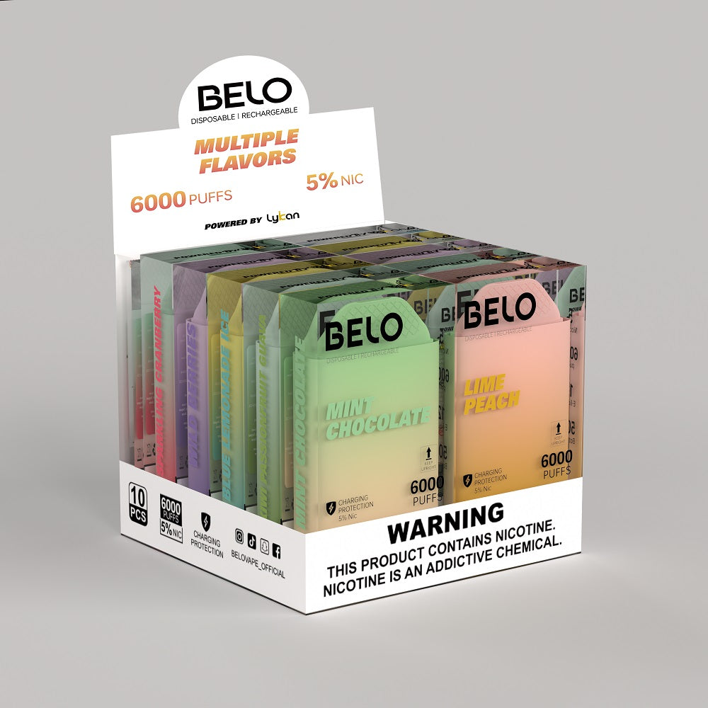 Lykcan Belo 6000 Puffs Disposable Vape Device Mixed Box Variety Pack( 1 Off Each )