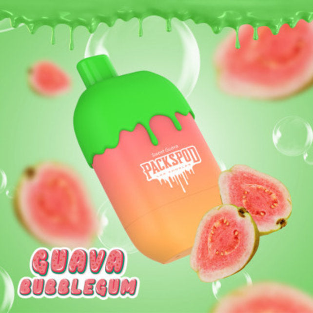 Packwoods Packspod Vape 5000 Puffs Disposable Device Guava Bubblegum