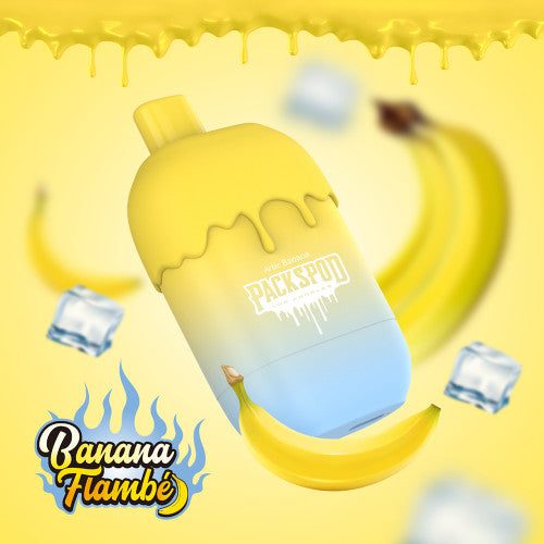 Packwoods Packspod Vape 5000 Puffs Disposable Device Banana Flambe