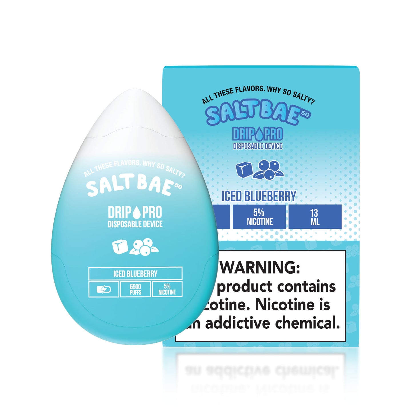 Salt Bae Drip Pro 6500 Puffs Disposable Vape Iced Blueberry