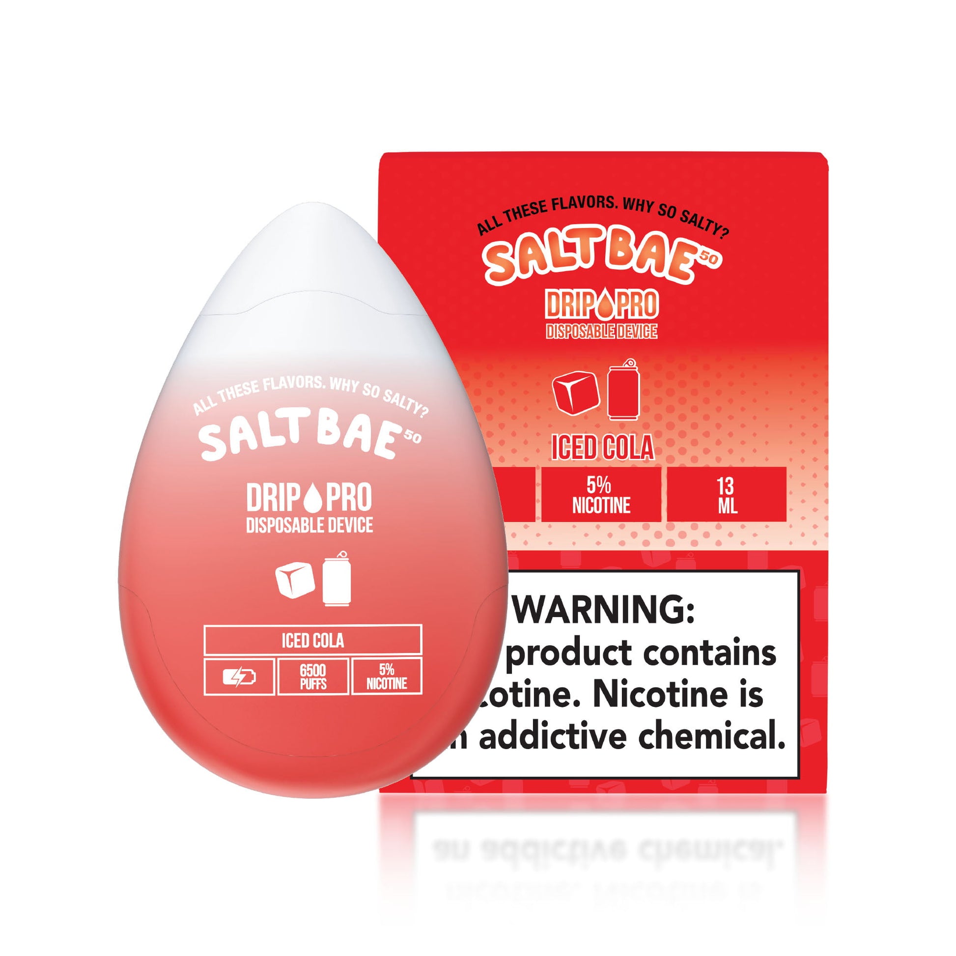 Salt Bae Drip Pro 6500 Puffs Disposable Vape Iced Cola