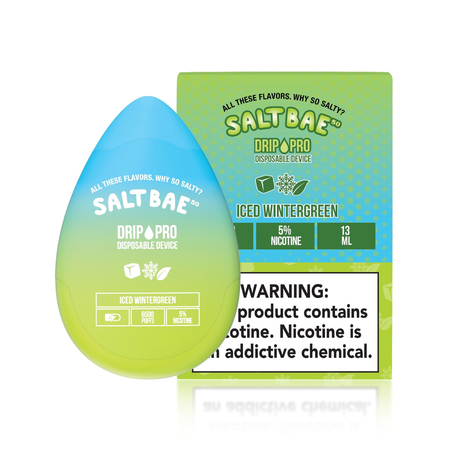 Salt Bae Drip Pro 6500 Puffs Disposable Vape Iced Wintergreen