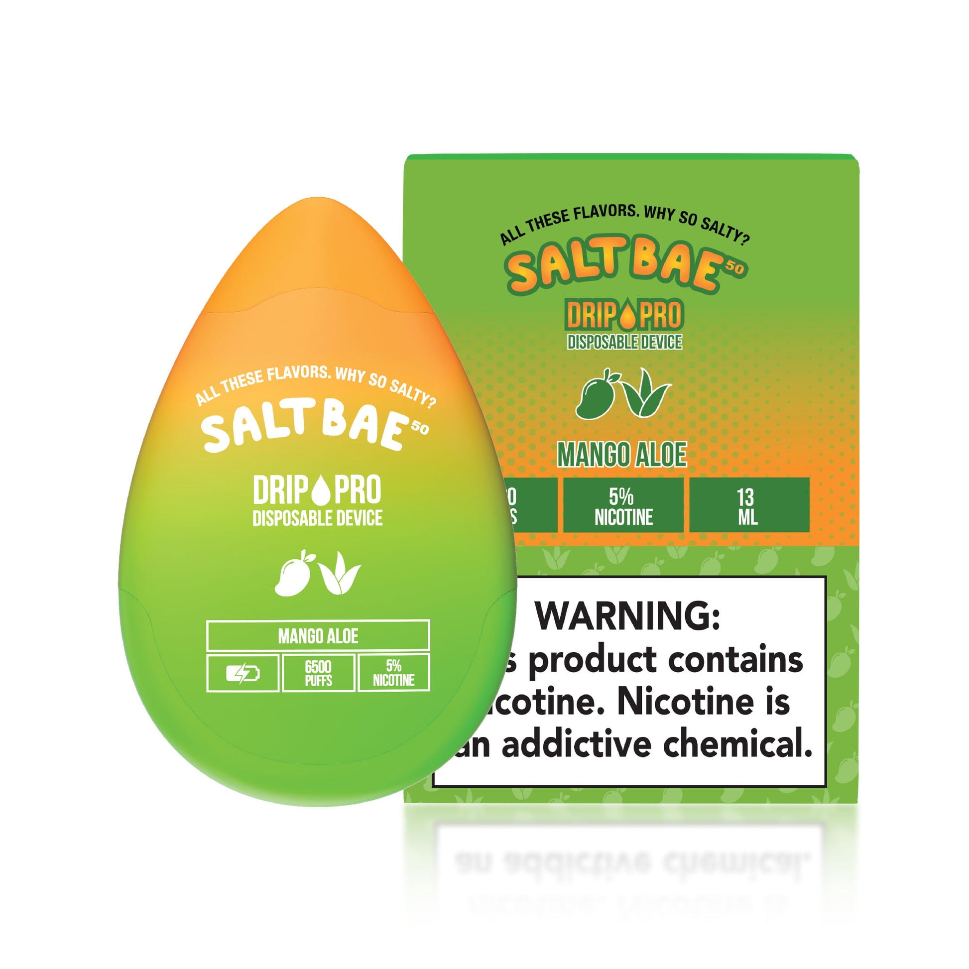 Salt Bae Drip Pro 6500 Puffs Disposable Vape Mango Aloe