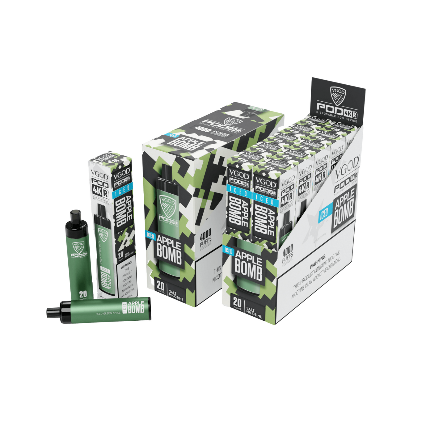 Vgod Pod 4KR Disposable Vape Device Iced Apple Bomb