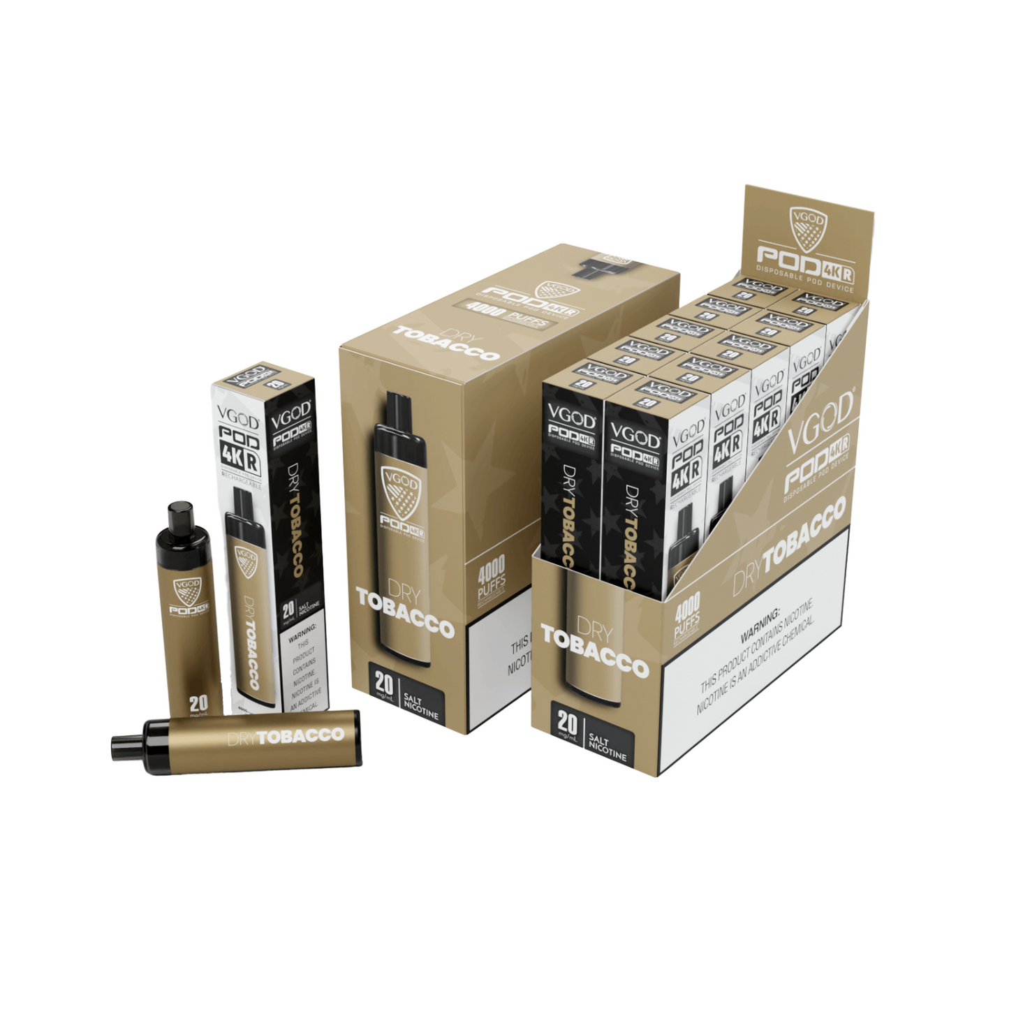 Vgod Pod 4KR Disposable Vape Device Dry Tobacco