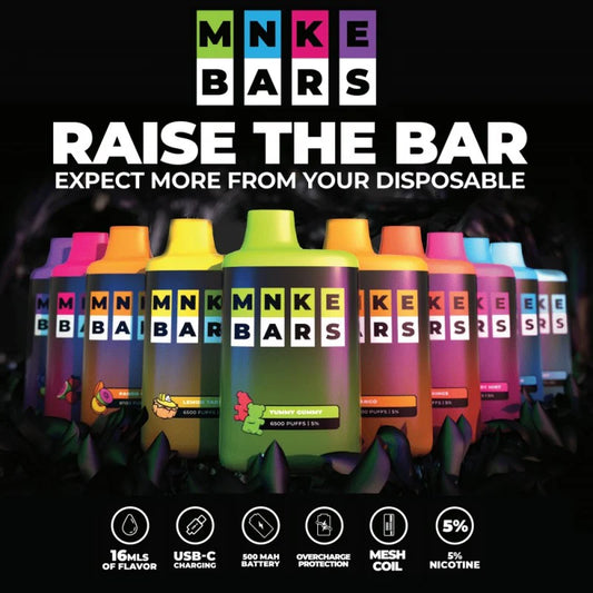 MNKE Bars 6500 Puff Disposable - A Mighty Disposable Available in Different Aromas