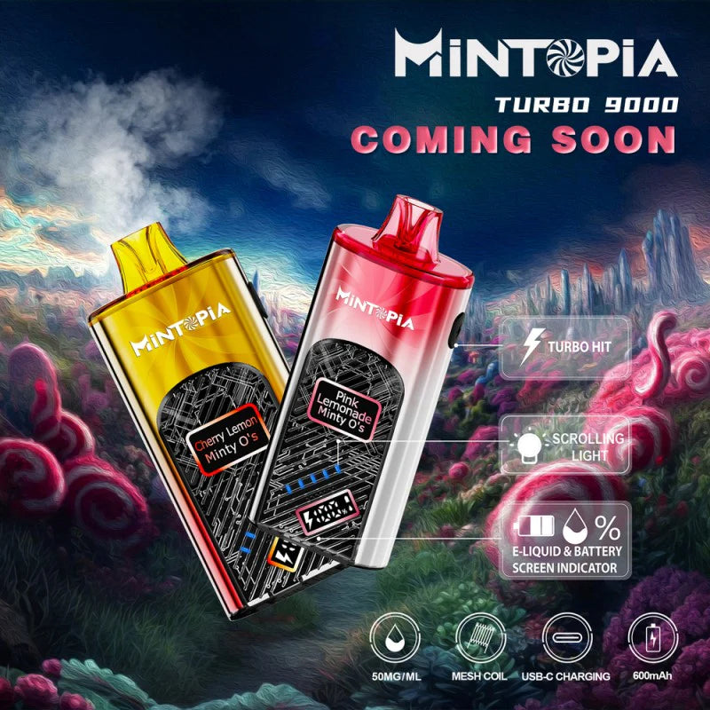 Which Flavors Does Mintopia Turbo 9000 Puff Disposable Vape Device Offer?