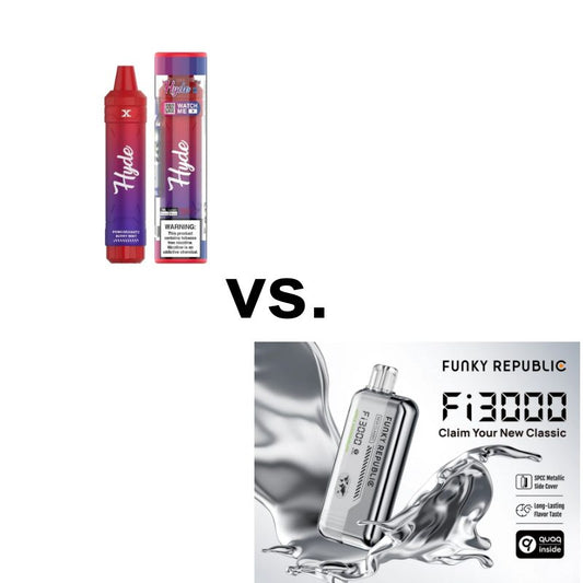 Hyde X 3000 Puff Disposable Vape vs. Funky Republic Fi3000 Disposable Vape