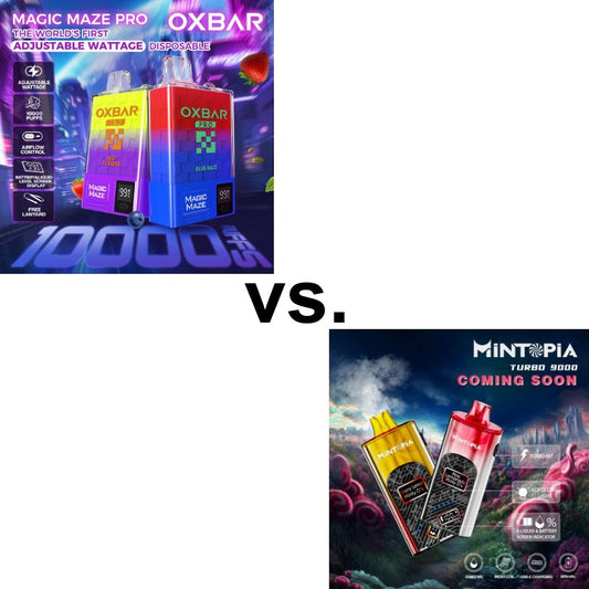 Mintopia Turbo 9000 Puff Disposable Vape vs. Oxbar Magic Maze Pro 10000 Puff Disposable Vape