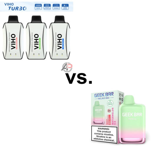 Viho Turbo 10000 Puff Disposable Vape and Geek Bar Meloso Max 9000 Puff Disposable Vape - Differences and Similarities