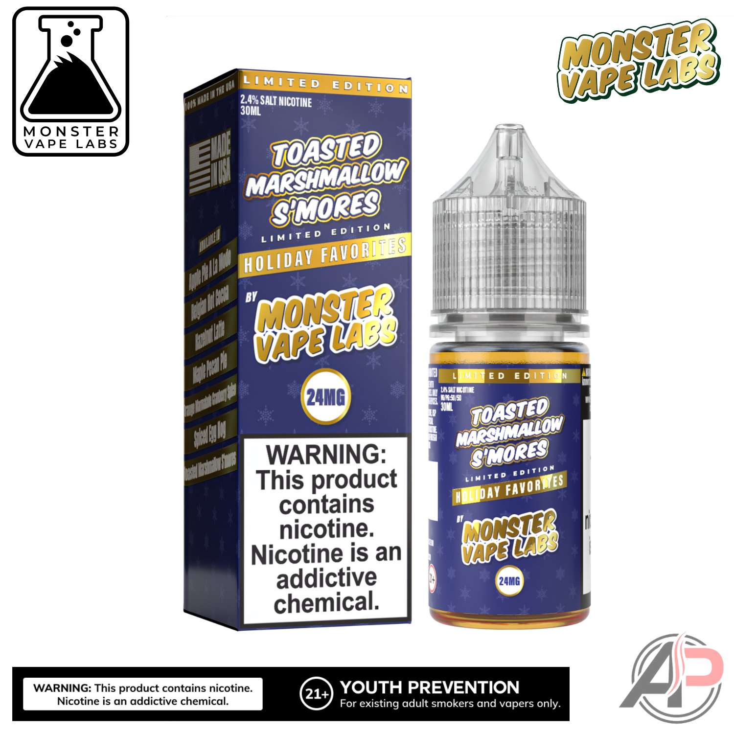 Toasted Marshmallow Smores E-Liquid By Holiday Monster Vape Labs 100mL