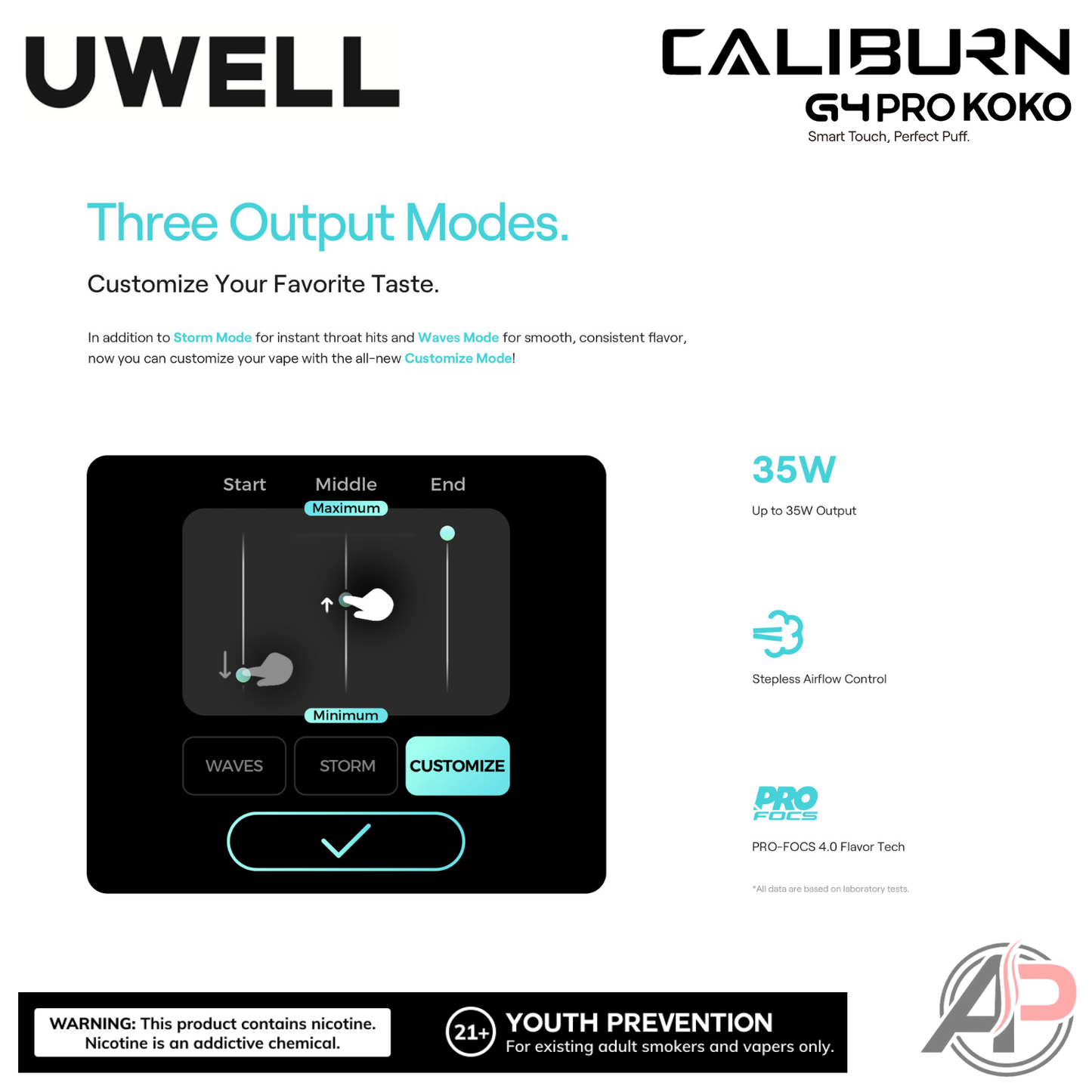Uwell Caliburn G4 Pro Koko 35W Pod System Starter Kit Device