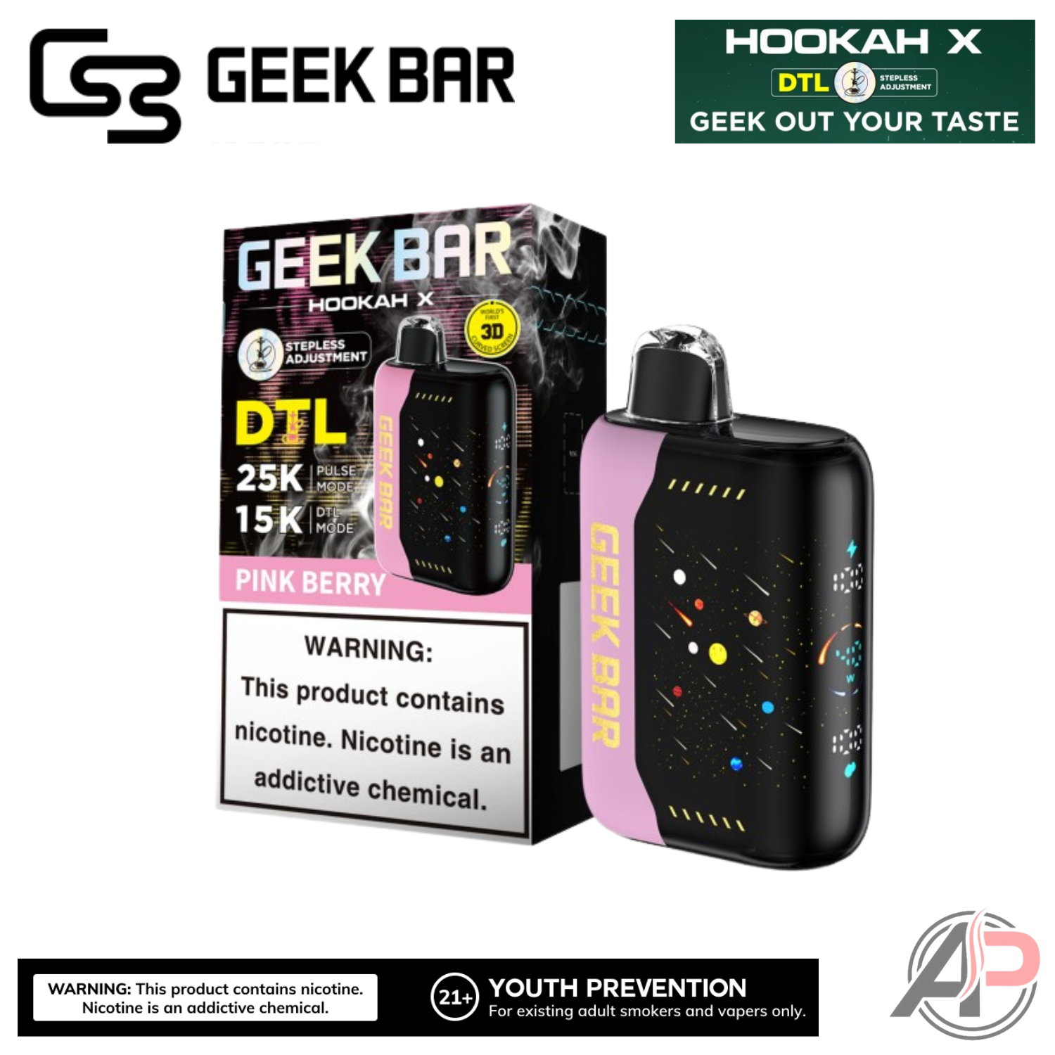 Geek Bar Hookah X 25,000 Puffs Disposable Vape Device Apvs Geek Bar Hookah X 25,000 Puffs Disposable Vape Device Apvs